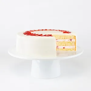 Lady M's Strawberry Shortcake: vanilla sponge, fresh strawberries, strawberry cream, whipped cream topping. 
