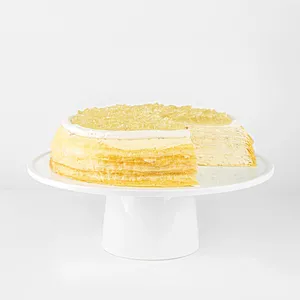 Lady M's Champagne Mille Crêpes: delicate crêpes, champagne pastry cream, champagne gelée topping.