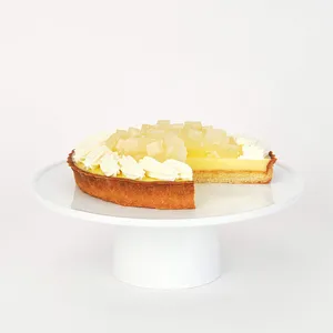 Lady M's Lemon Yuzu Tart: citrusy tart with lemon and yuzu custard, topped with yuzu jelly and whipped cream. 