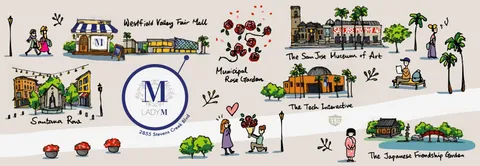 Illustration map of San Jose landmarks and attractions.