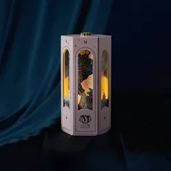 The Lady M Jade Rabbit Lantern Gift Set illuminated and spinning.