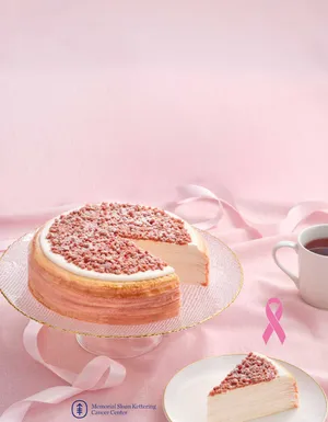 Lady M's Pink Pearl Mille Crêpes to support breast cancer research.