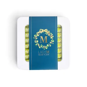 A Lady M Green Tea Holiday Crêpe Biscuit from the 2025 Holiday Collection.