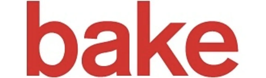 Bake Magazine logo in red one white background