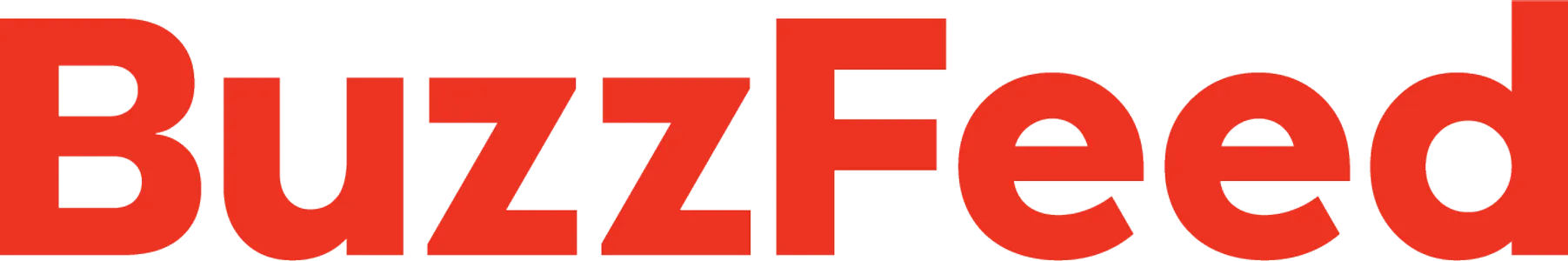 BuzzFeed logo in red on a transparent background