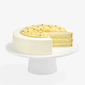 Lady M Sweet Potato Shortcake with whipped cream and cornflower petals