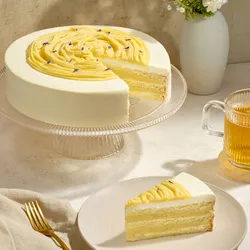 Sweet Potato Shortcake sliced and plated with tea, styled for a gathering