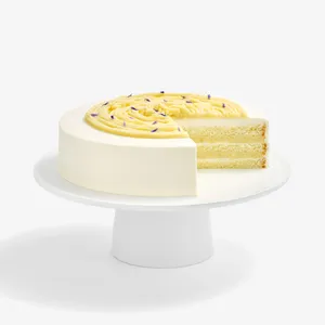 Sliced Sweet Potato Shortcake revealing vanilla sponge and cream layers