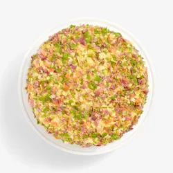 Top view of Lady M Birthday Cake 9" covered in pastel crêpefetti